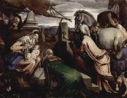 Jacopo Bassano Anbetung der Heiligen Drei Konige oil painting on canvas